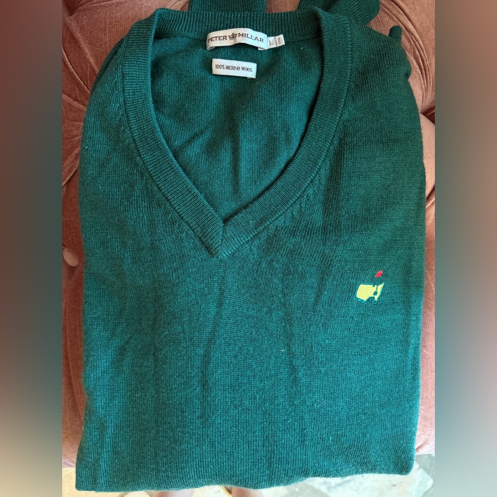 Peter Millar Teal V-Neck Sweater